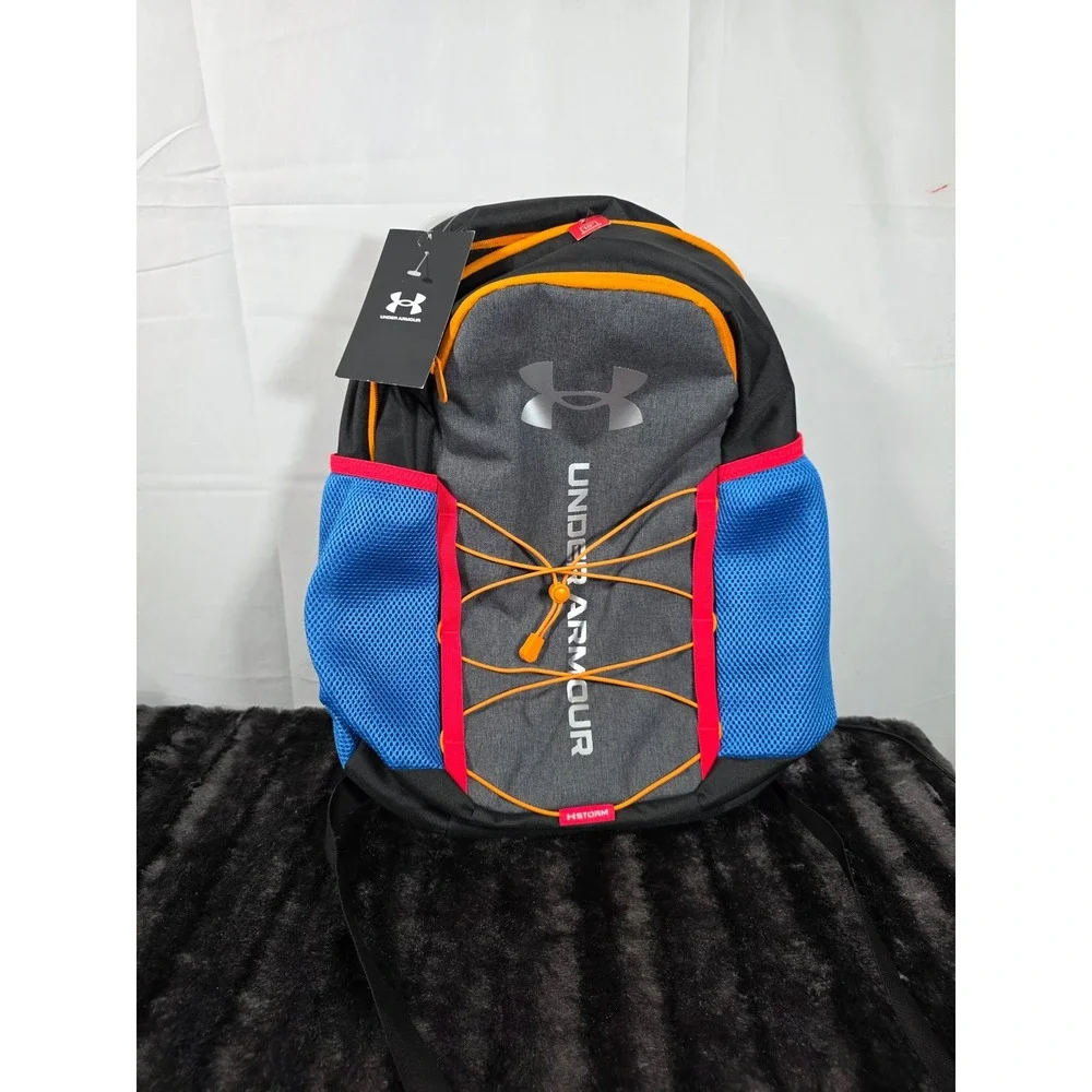 Under Armour Storm 26L Backpack Black Gray Blue Orange 16in Laptop Sleeve NEW